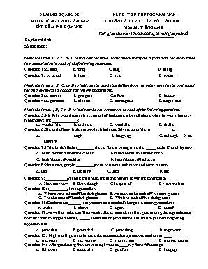 Đề thi thử THPTQG môn Tiếng Anh năm 2020 - Đề số 08